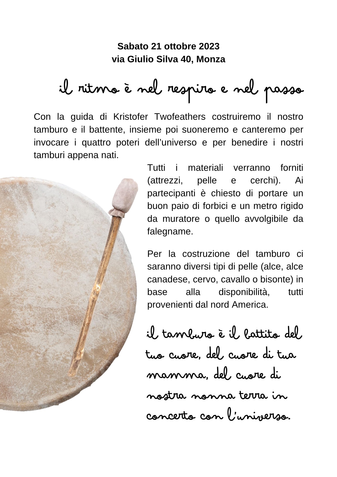 Locandina, prima pagina, weekend dedicato al ritmo