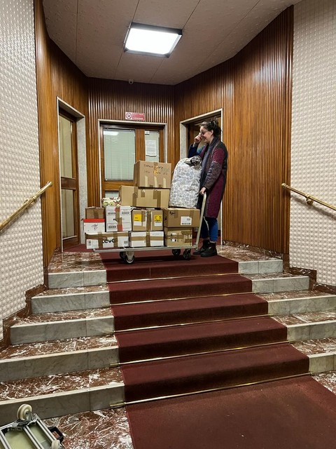 Cassetta postale rossa arrugginita, tra il verde